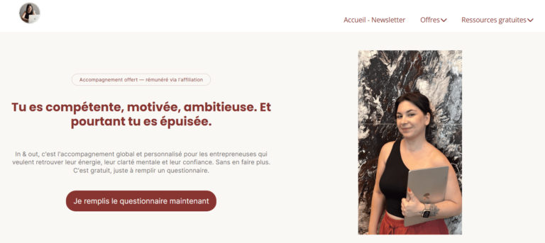 Page de vente Amandine Tucci